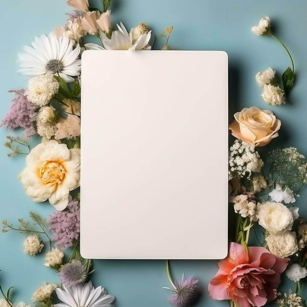 AI generated floral tablet mock up free case templates for artists, photo