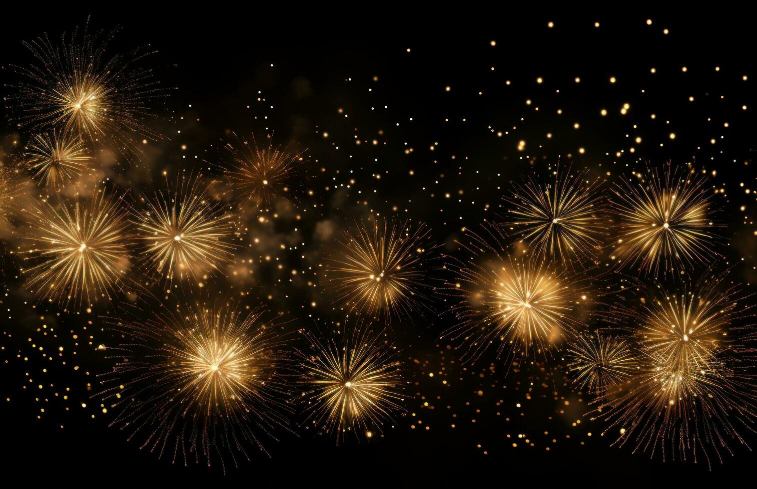 AI generated fireworks illuminated in the sky against a black background, photo