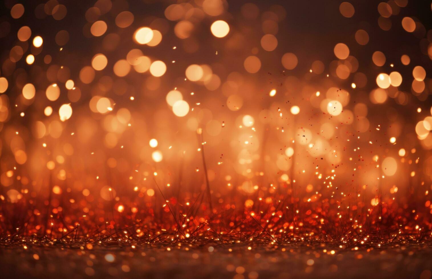 AI generated different fireworks and sparklers are shown over a red background, photo