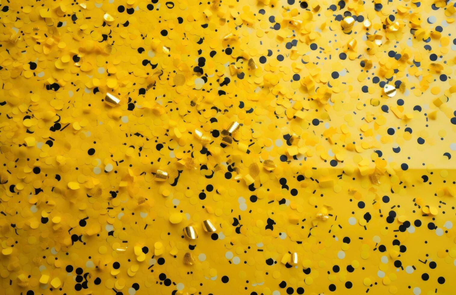 AI generated confetti on a yellow background confetti, photo