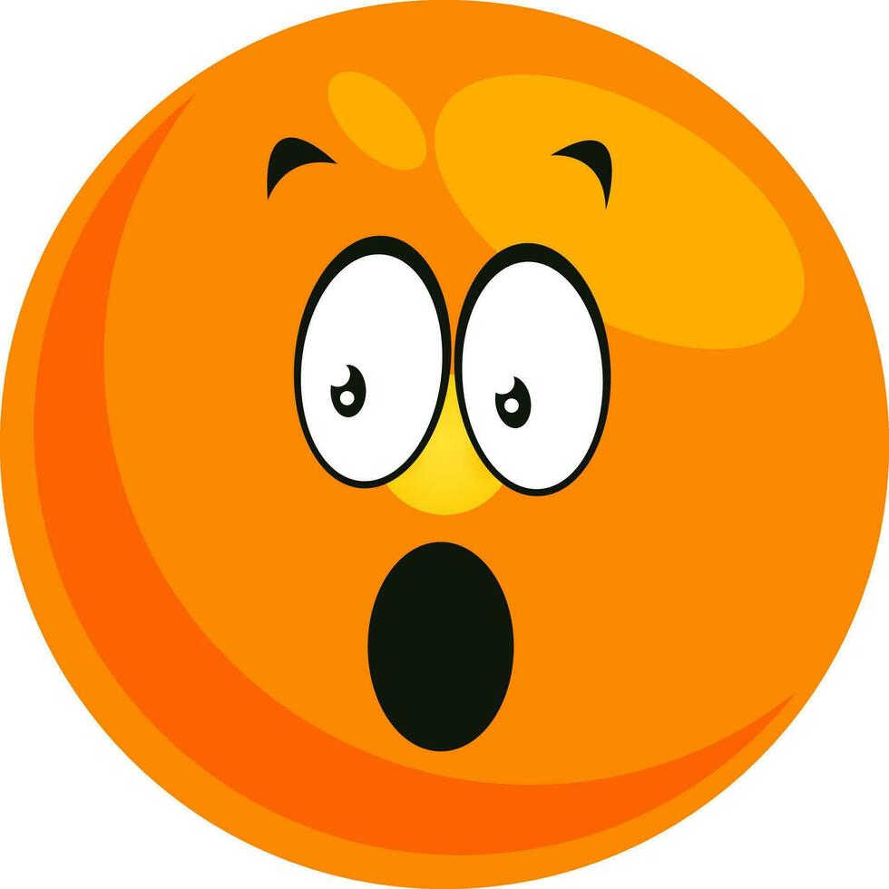 Shocked emoji, illustration, vector on white background