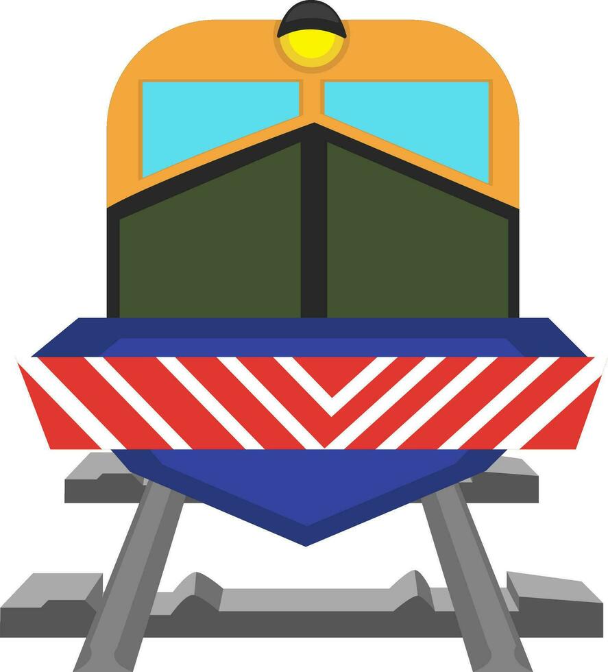 City train, illustration, vector on white background