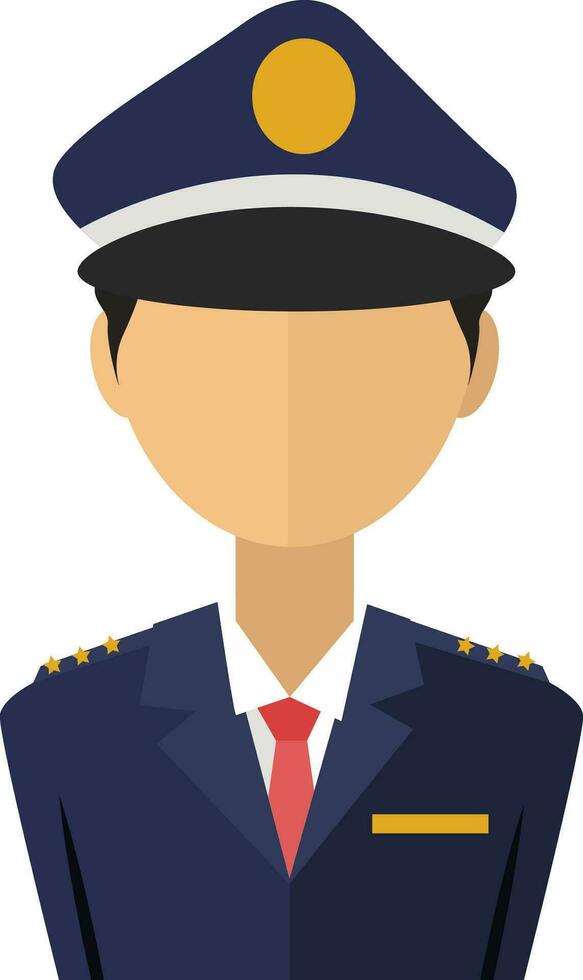 oficial de policía, ilustración, vector sobre fondo blanco