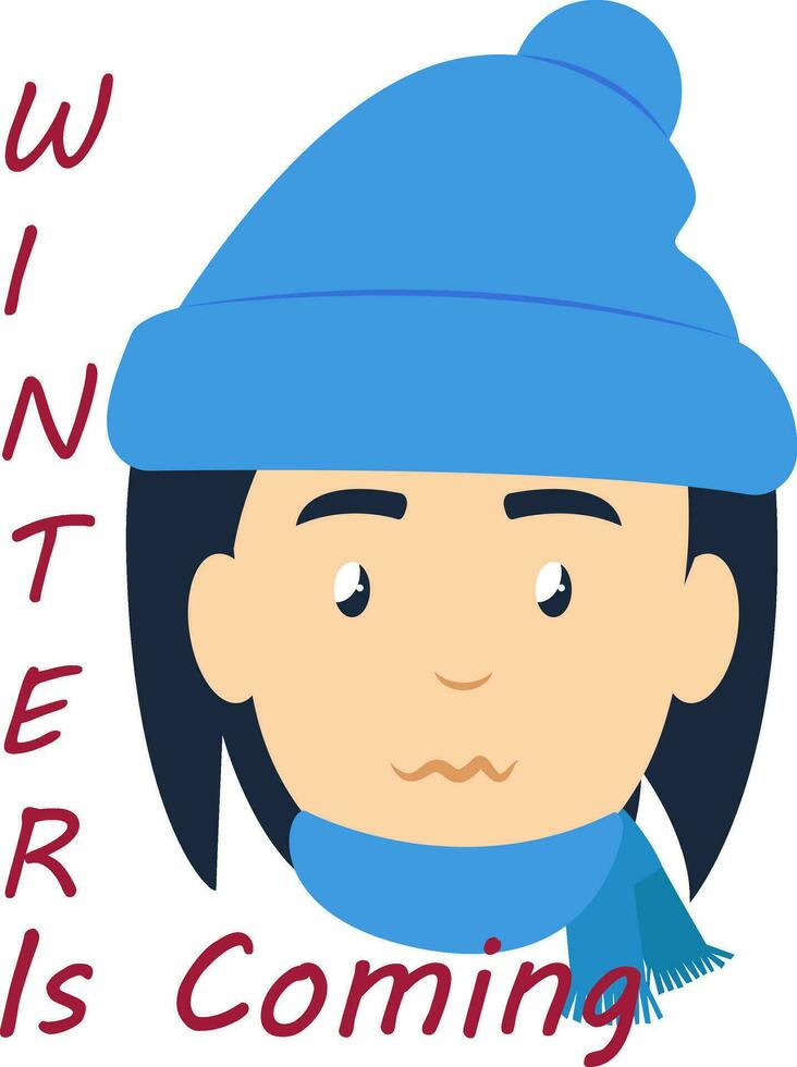 Girl in winter clothes, illustration, vector on white background