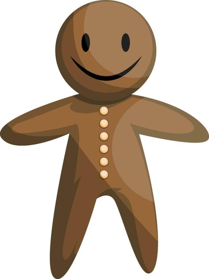 Christmas gingerbread man vector illustration on a white background