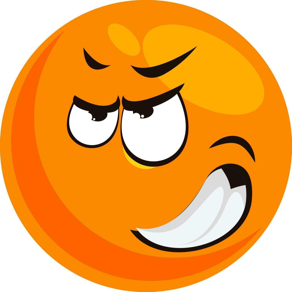 Angry emoji, illustration, vector on white background