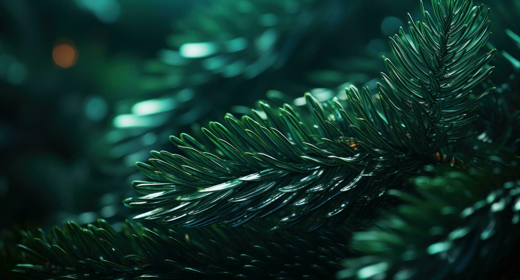 AI generated closeup of a christmas tree, photo