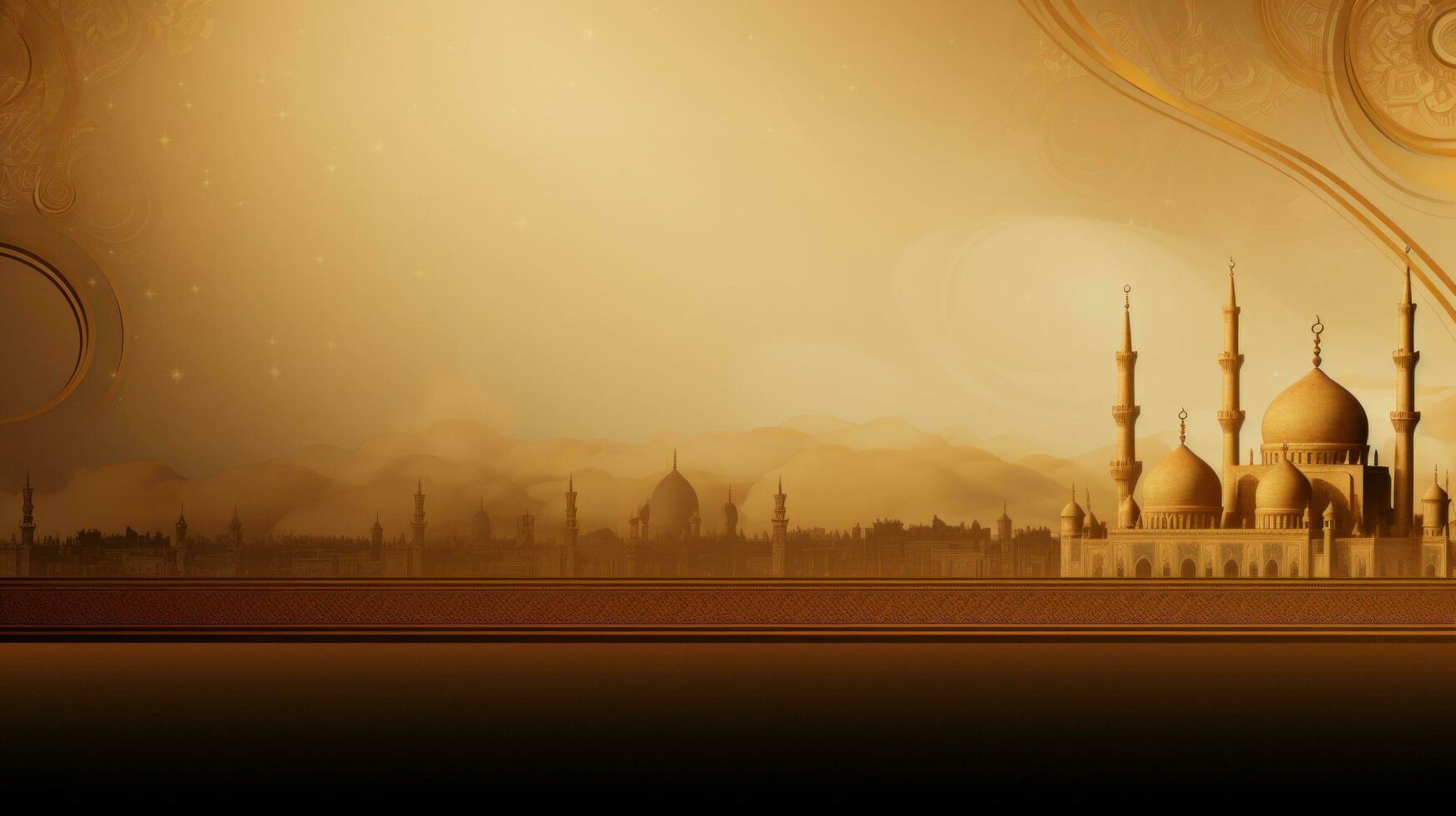 AI generated An extravagant brown and gold background with intricate geometric designs photo