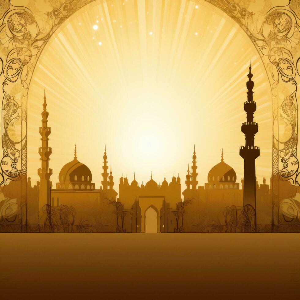 AI generated An extravagant brown and gold background with intricate geometric designs photo