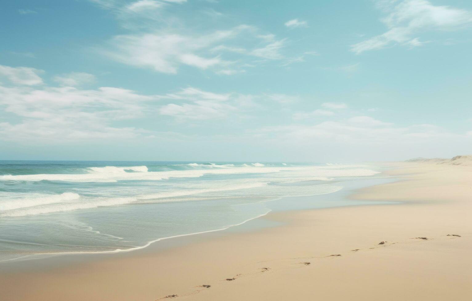 AI generated an empty beach with an open ocean in background, photo