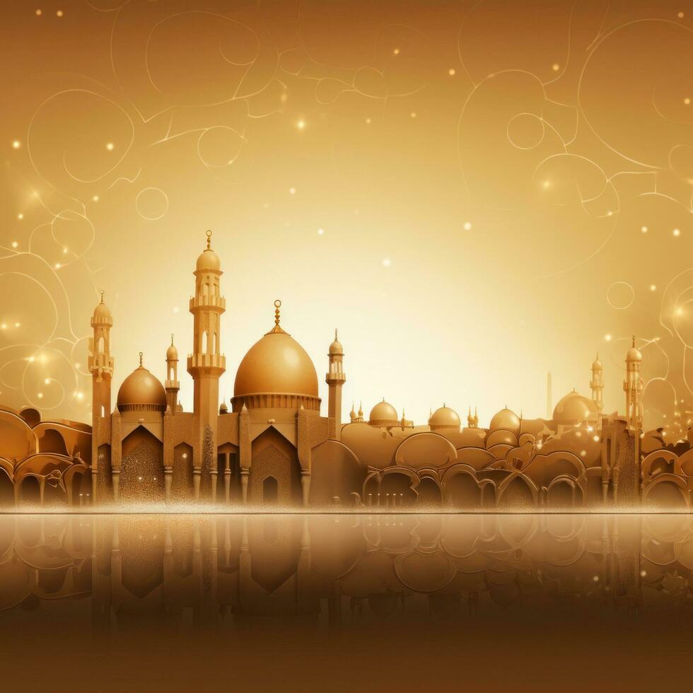 AI generated An extravagant brown and gold background with intricate geometric designs photo