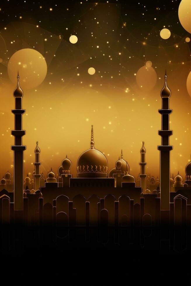 AI generated An extravagant brown and gold background with intricate geometric designs photo