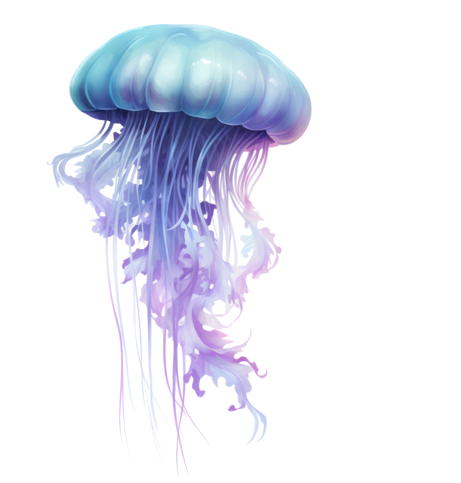 AI generated a purple and blue jellyfish png