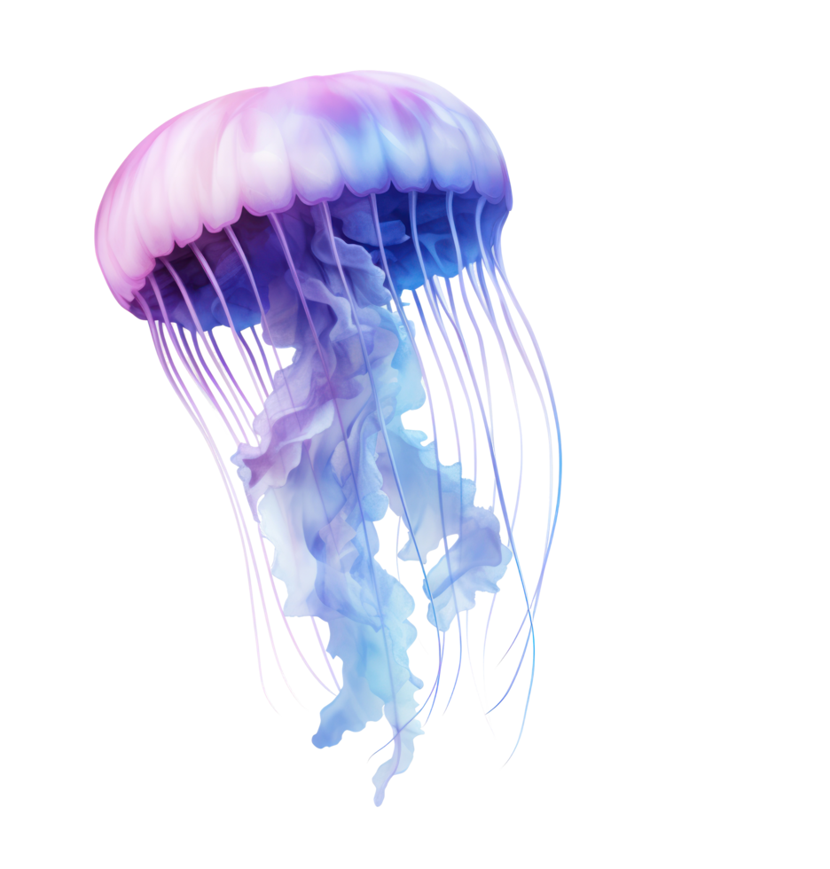 AI generated a purple and blue jellyfish png