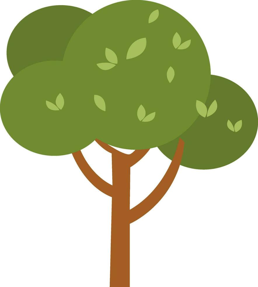 Green tree, illustration, vector on white background