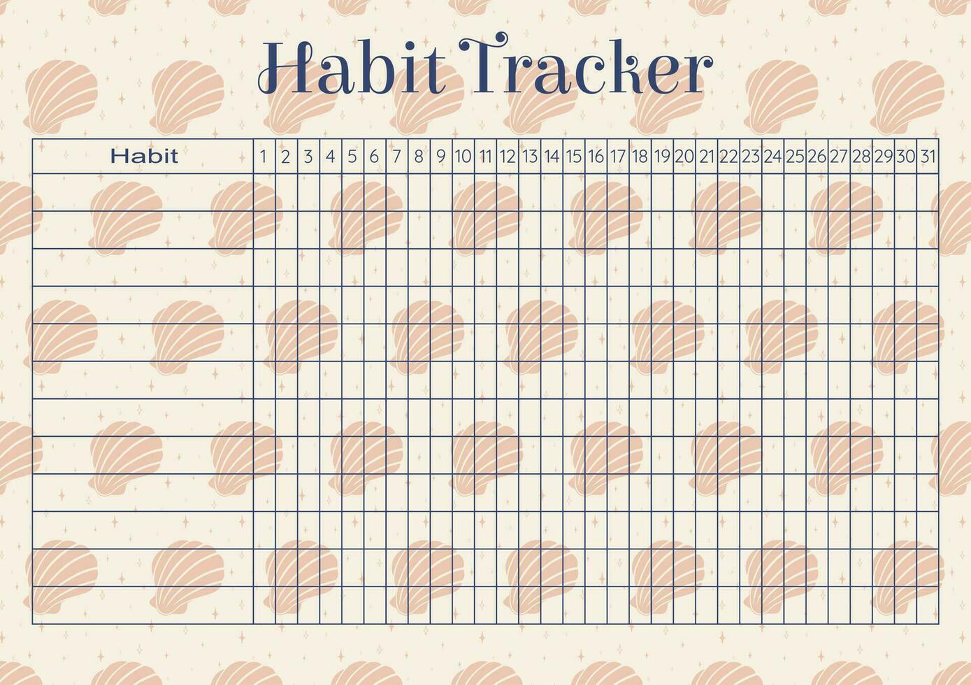 School organizer habit tracker paper sheet. Planners list worksheet maritime template vector