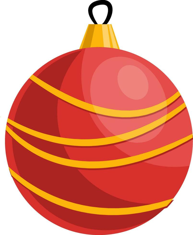 Red and yellow christmas decoration ball vector illustration on a white background