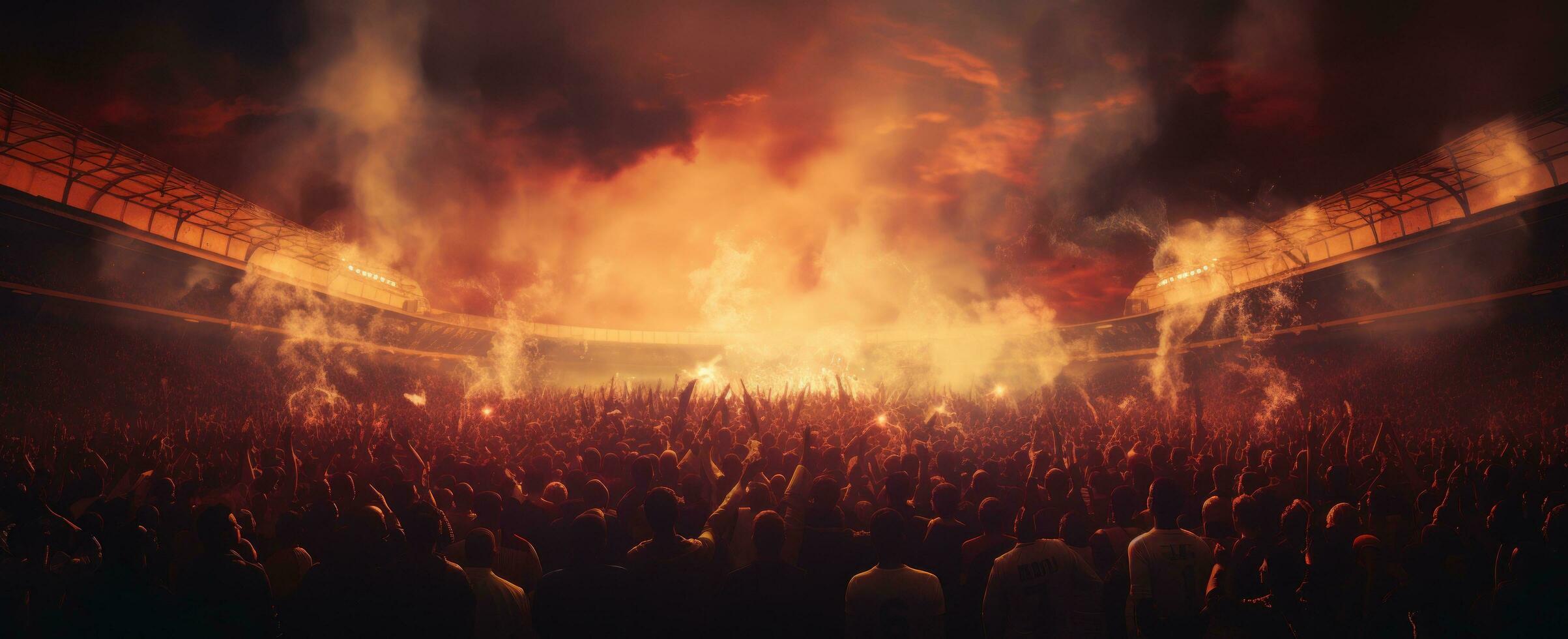 AI generated a group of soccer fans in a stadium, photo