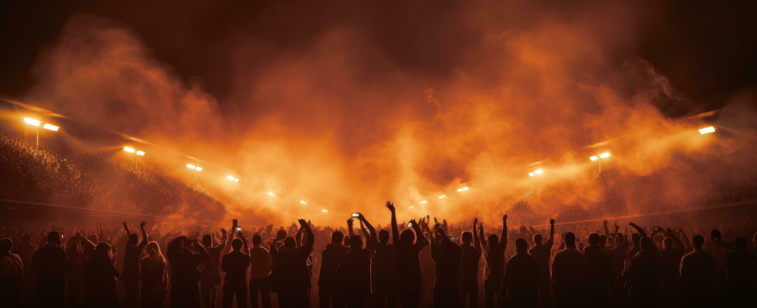 AI generated a group of soccer fans in a stadium, photo