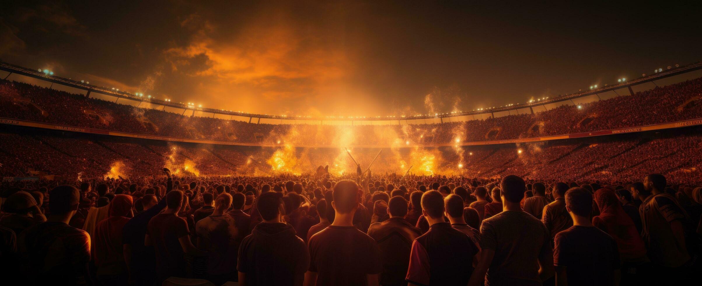 AI generated a group of soccer fans in a stadium, photo