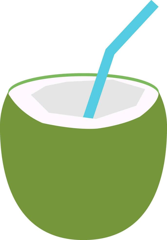 Coconut drink, illustration, vector on white background