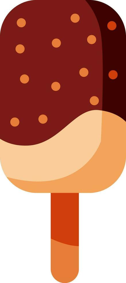 Chocolate ice cream, illustration, vector on white background