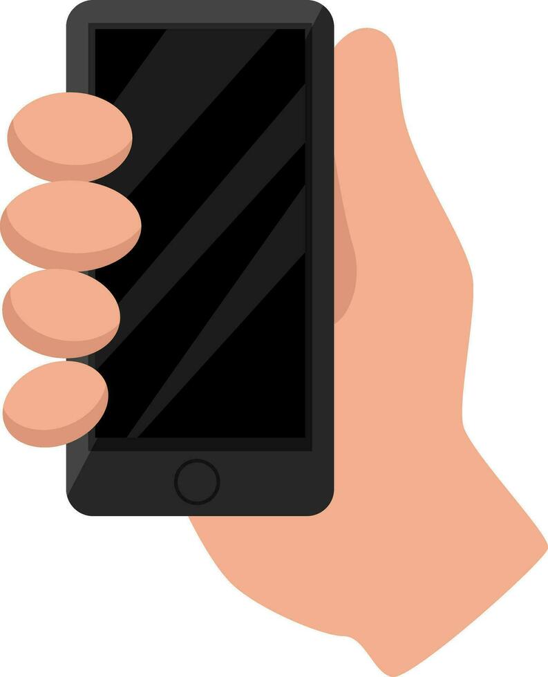 Phone in hand, illustration, vector on white background