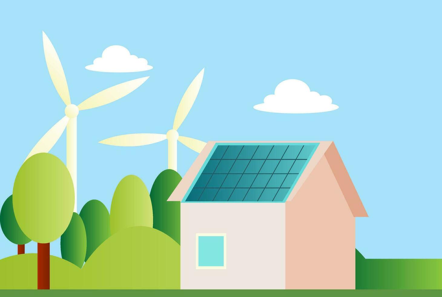Ilustration of a sustainable house illustration vector on white background