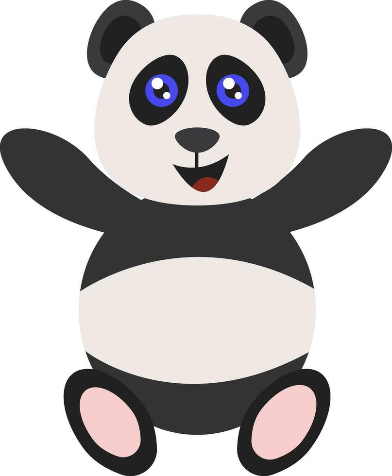 Happy panda, illustration, vector on white background