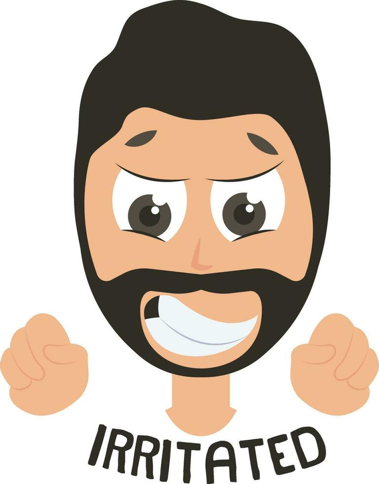 Irritated man, illustration, vector on white background