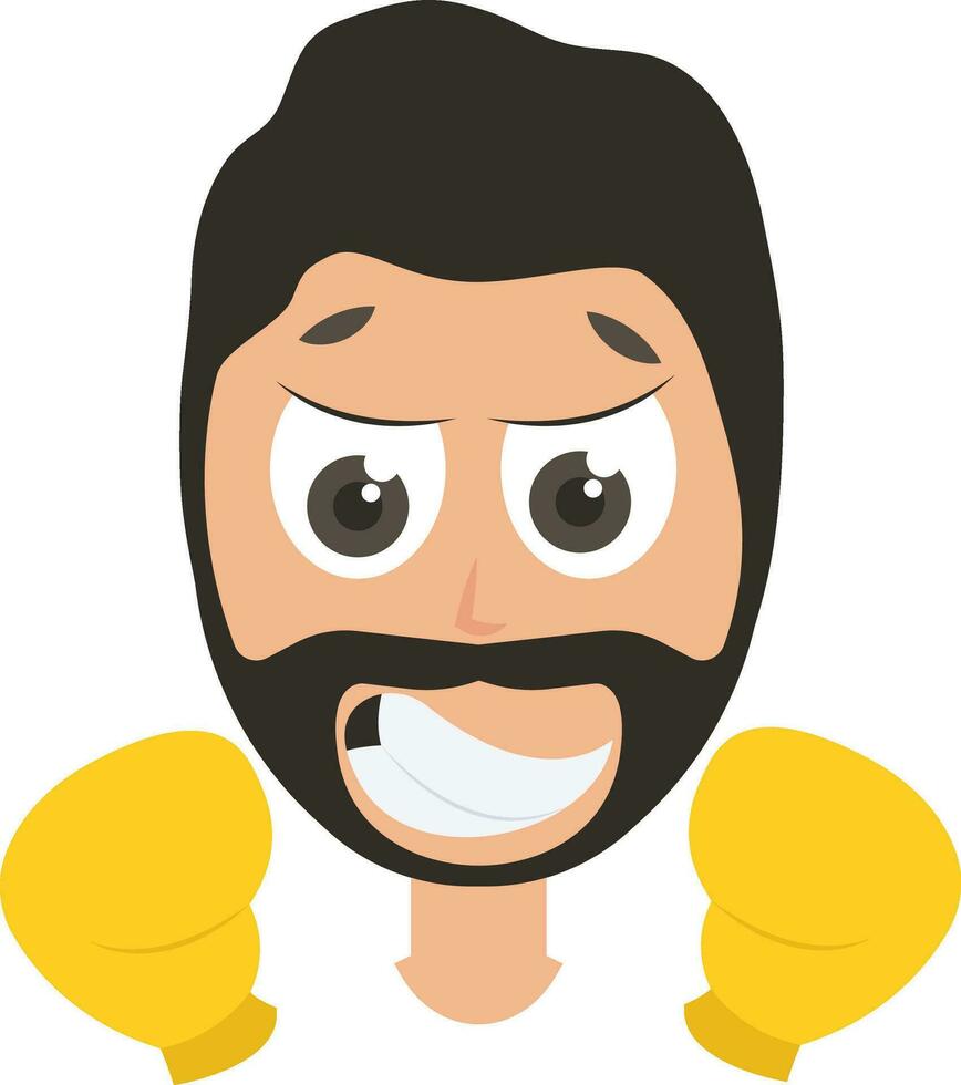 hombre con guantes de boxeo, ilustración, vector sobre fondo blanco