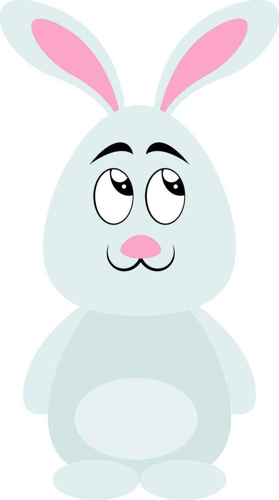 White cute bunny, illustration, vector on white background