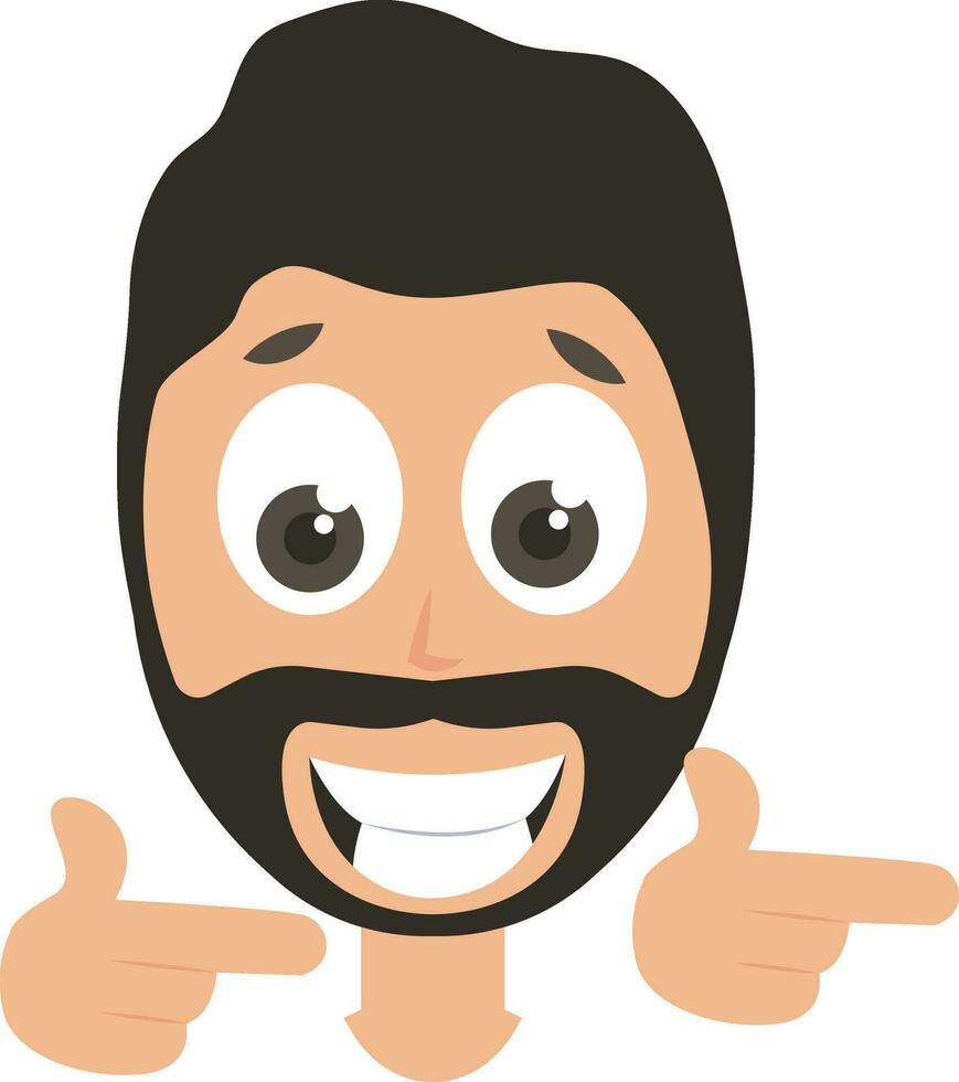 Happy man emoji, illustration, vector on white background