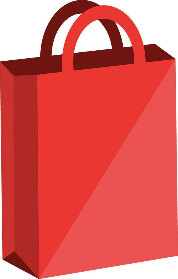 Bolsa de la compra roja, ilustración, vector sobre fondo blanco.