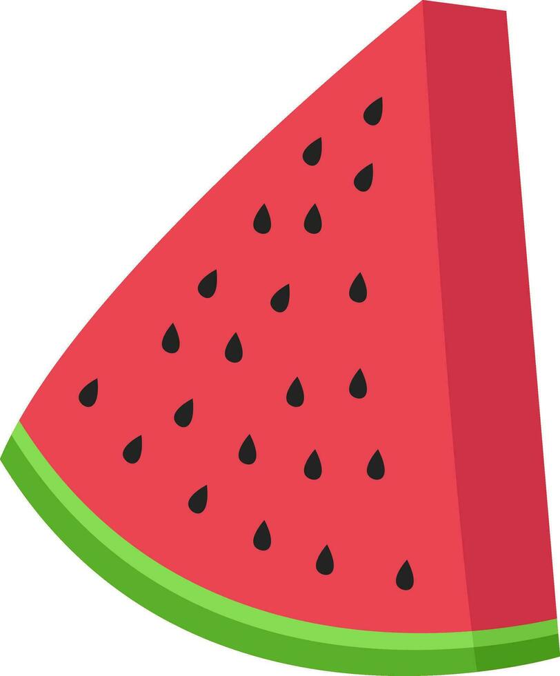 Watermelon slice, illustration, vector on white background