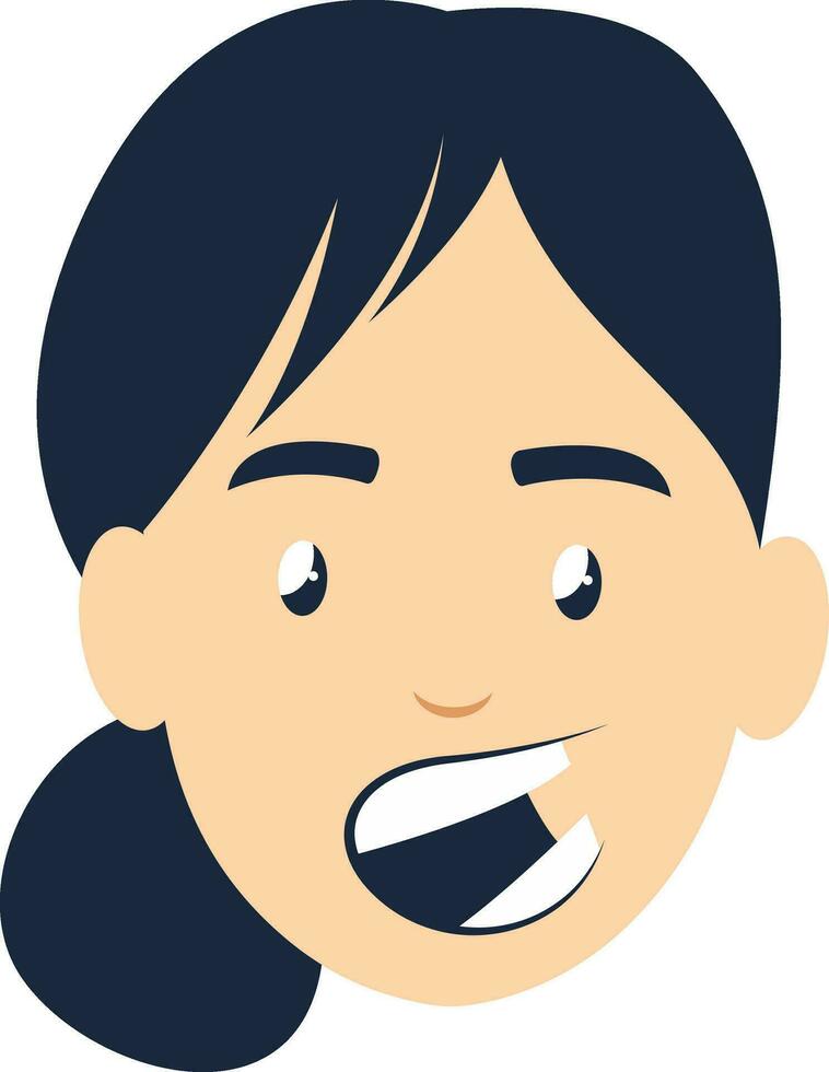 chica hablando emoji, ilustración, vector sobre fondo blanco