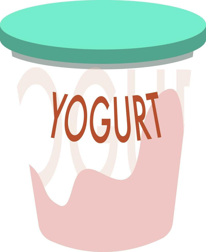 Frozen yogurt, illustration, vector on white background