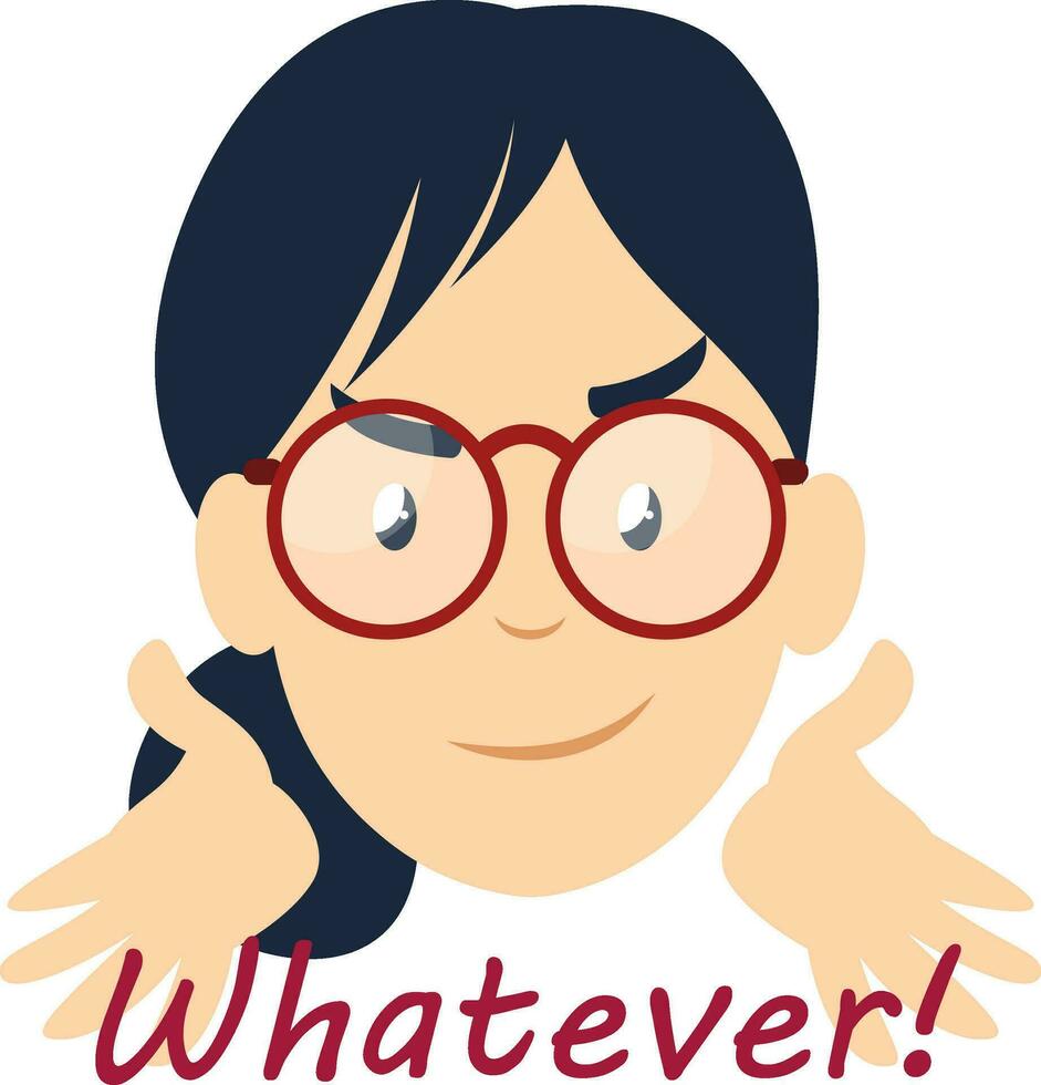 Girl with glasses, illustration, vector on white background