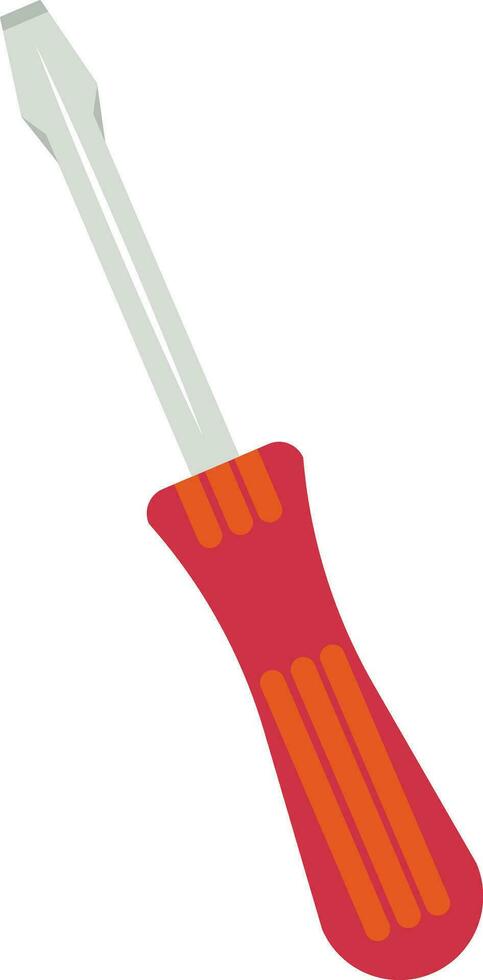 Red screwdriver, illustration, vector on white background
