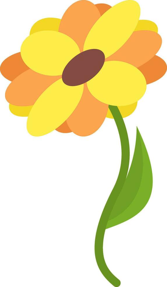 Yellow flower, illustration, vector on white background