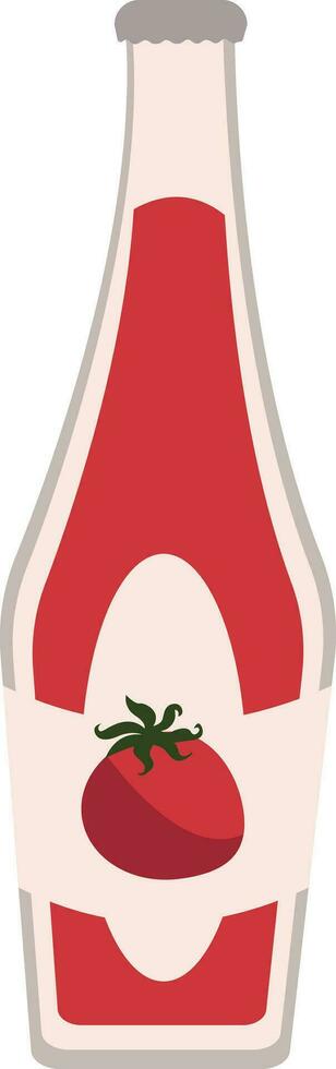 Ketchup in bottle, illustration, vector on white background