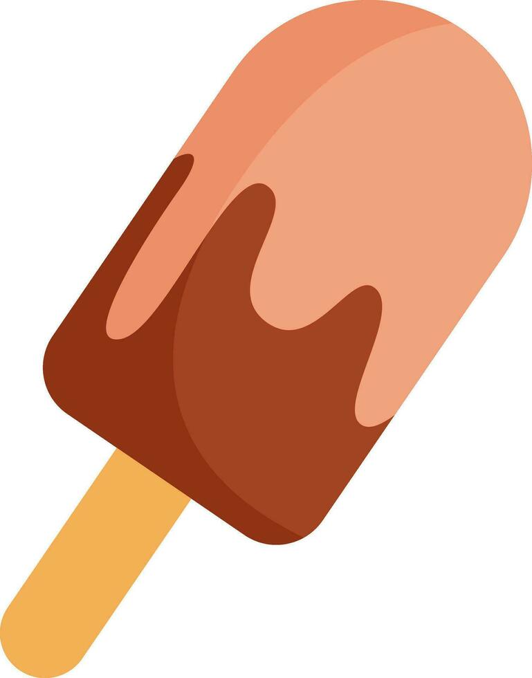 Caramel ice cream, illustration, vector on white background