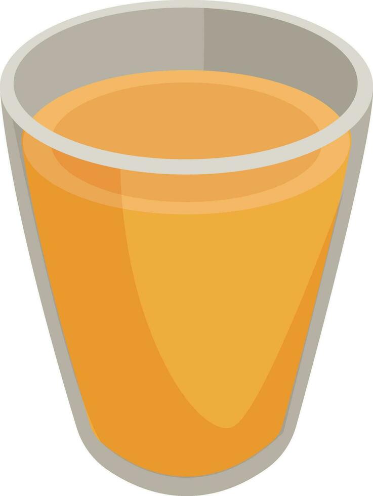 Glass of orange juice, illustration, vector on white background