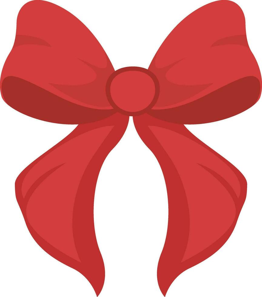 Red bow, illustration, vector on white background