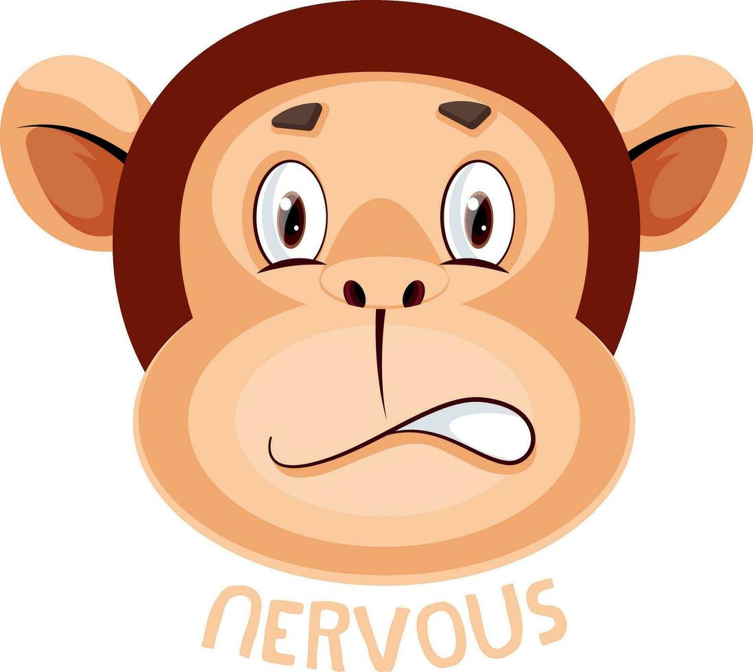 mono es sensación nervioso, ilustración, vector en blanco antecedentes.