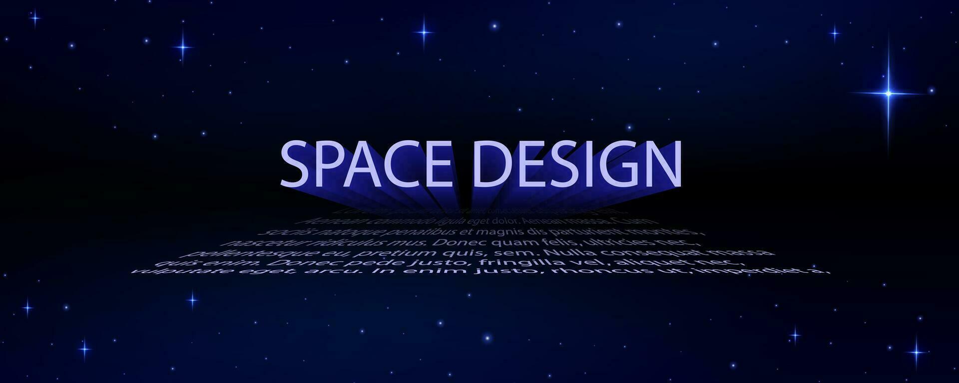 Concept of web banner. Magic color galaxy. Horizontal space background with realistic nebula, stardust and shining stars. Infinite universe and starry night sky. vector