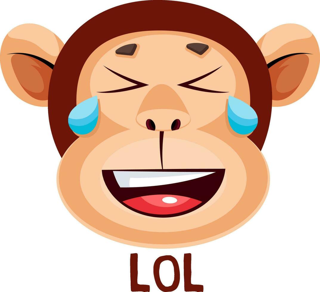 Monkey is surprised, illustration, vector on white background.
