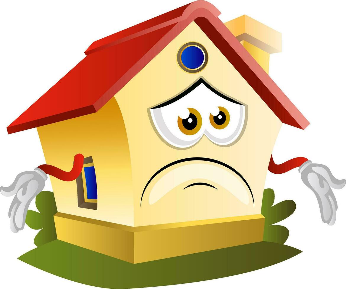 House don't have an idea, illustration, vector on white background.
