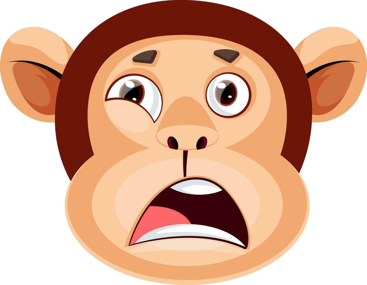 Monkey is feeling stressed, illustration, vector on white background.