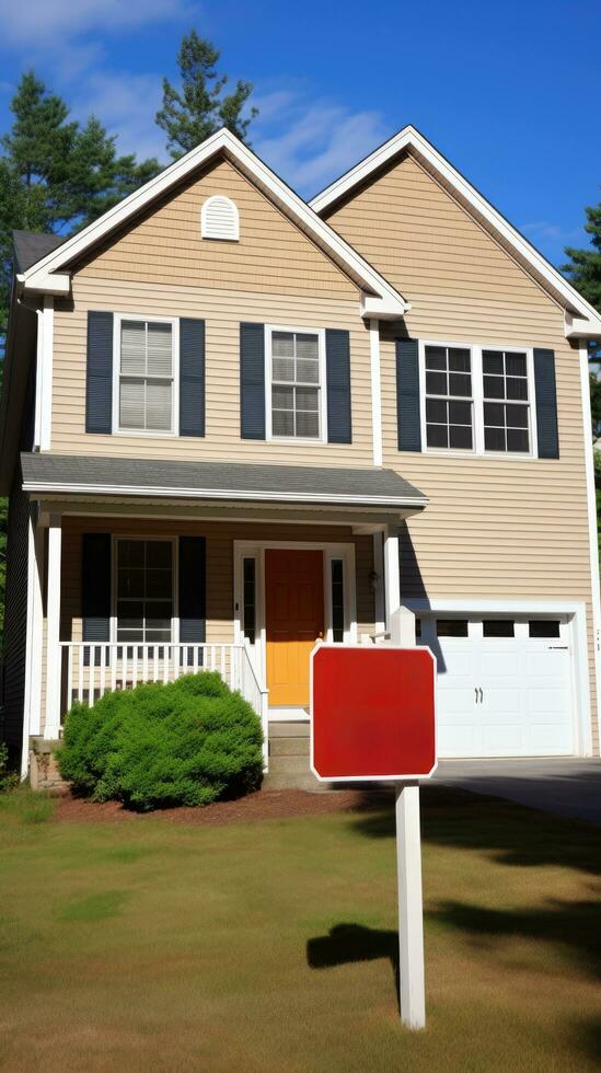 AI generated a house with a Sold with a sign for the price photo